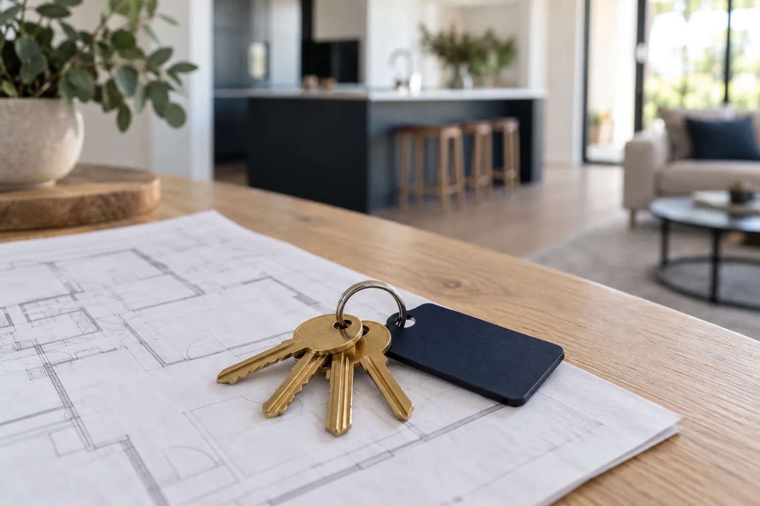 A labelled key set prepared for a building handover — illustration for Adelaide locksmith services