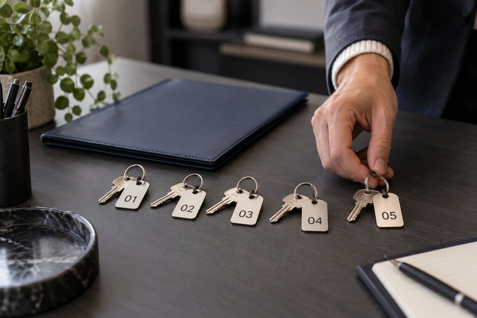 Property keys organised with individual tags — illustration for Adelaide locksmith services