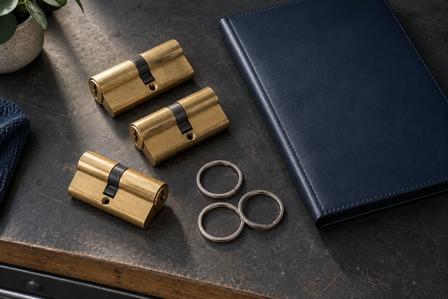 Lock cylinders and paperwork for planning a master key system — illustration for Adelaide locksmith services